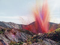 Irazu volcano colour explosion